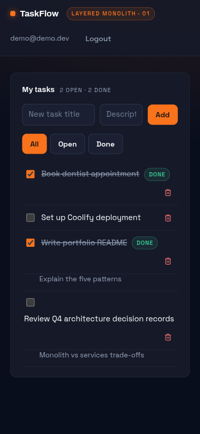 TaskFlow mobile screenshot